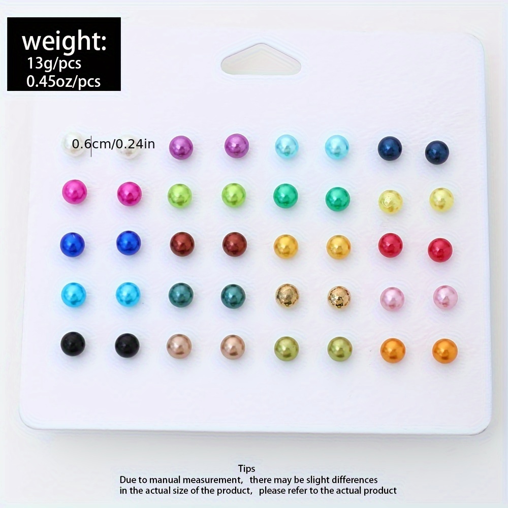 20 Pairs Women's Colorful Simple Earrings Combination Set